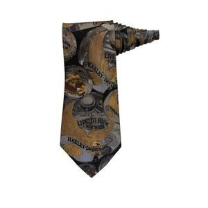 Ralph Marlin Harley Davidson Live To Ride Motorcycle Vintage Novelty Necktie